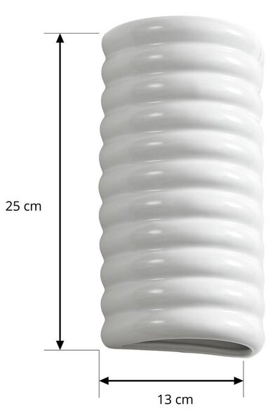 Kinkiet Riff Lucande, możliwość ściemniania, biały / opal, przedpokój, ceramika, design