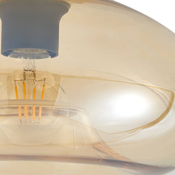 Lampa sufitowa Zehra Lindby, możliwość ściemniania, kremowy / amber, salon / jadalnia, szkło, vintage