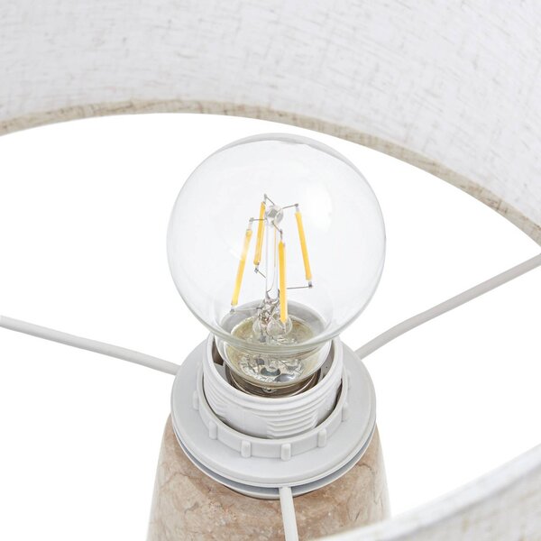 Lampa stołowa Peyton Lucande, kremowy / amber, salon / jadalnia, kamień, design