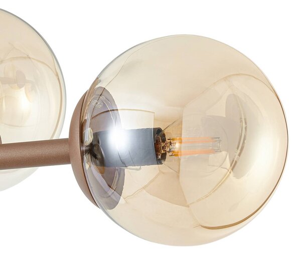 Lampa wisząca Isamer Lindby, możliwość ściemniania, brązowy / rdzawy, salon / jadalnia, metal, nowoczesny