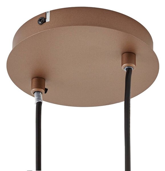 Lampa wisząca Isamer Lindby, możliwość ściemniania, brązowy / rdzawy, salon / jadalnia, metal, nowoczesny
