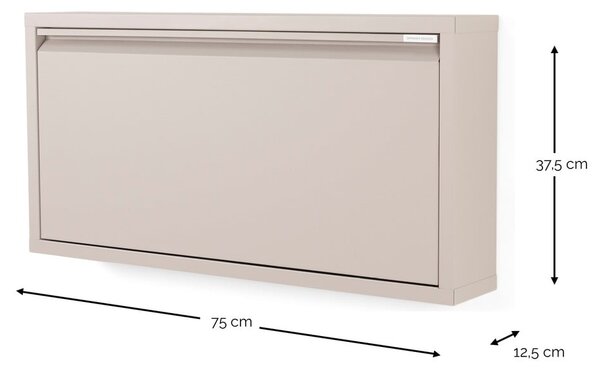 Szarobrązowa metalowa uchylna szafka na buty 75x37,5x12,5 cm Billy – Spinder Design