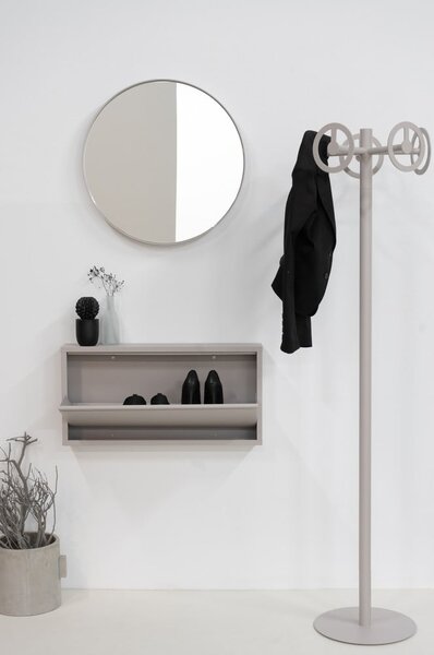 Szarobrązowa metalowa uchylna szafka na buty 75x37,5x12,5 cm Billy – Spinder Design