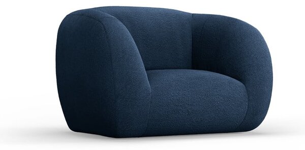 Niebieski fotel z materiału bouclé Essen – Cosmopolitan Design