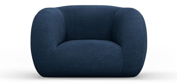Niebieski fotel z materiału bouclé Essen – Cosmopolitan Design