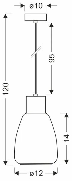Nowoczesna lampa wisząca z bursztynowym kloszem D202 W8-L66