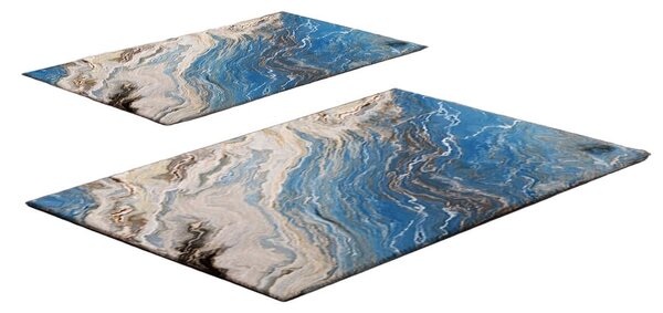 Niebieskie dywaniki łazienkowe zestaw 2 szt. 60x100 cm – Foutastic