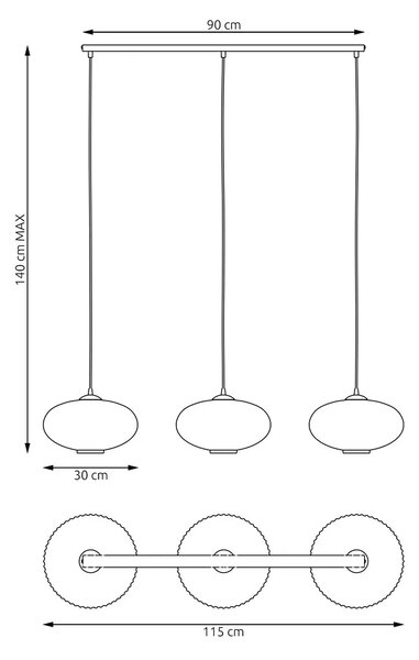Nowoczesna lampa wisząca z mlecznymi kloszami - 6X D173 T4-B72