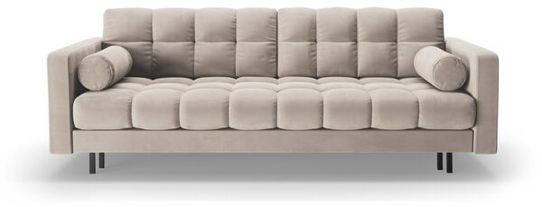 Beżowa aksamitna rozkładana sofa ze schowkiem 222 cm Bali – Cosmopolitan Design