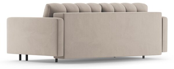 Beżowa aksamitna rozkładana sofa ze schowkiem 222 cm Bali – Cosmopolitan Design