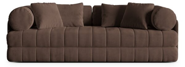 Brązowa aksamitna rozkładana sofa 206 cm Kemi – Cosmopolitan Design