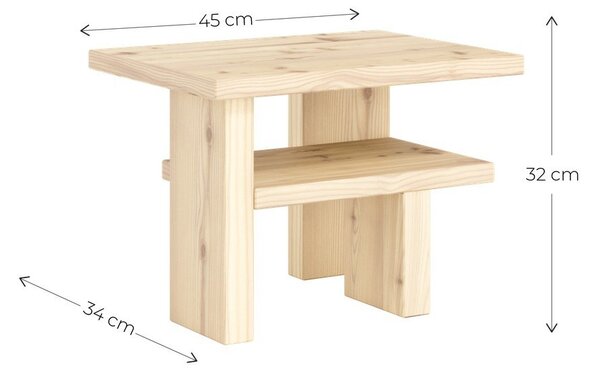 Stolik z litego drewna sosnowego 34x45 cm Japan – Karup Design
