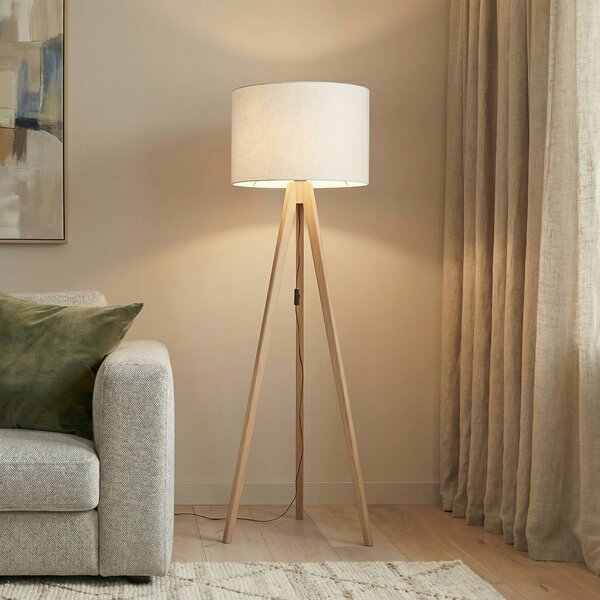 Lampa stojąca Grand TK Lighting, jasne drewno, salon / jadalnia, drewno, nowoczesny