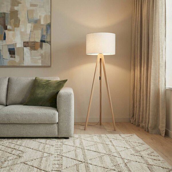 Lampa stojąca Grand TK Lighting, jasne drewno, salon / jadalnia, drewno, nowoczesny