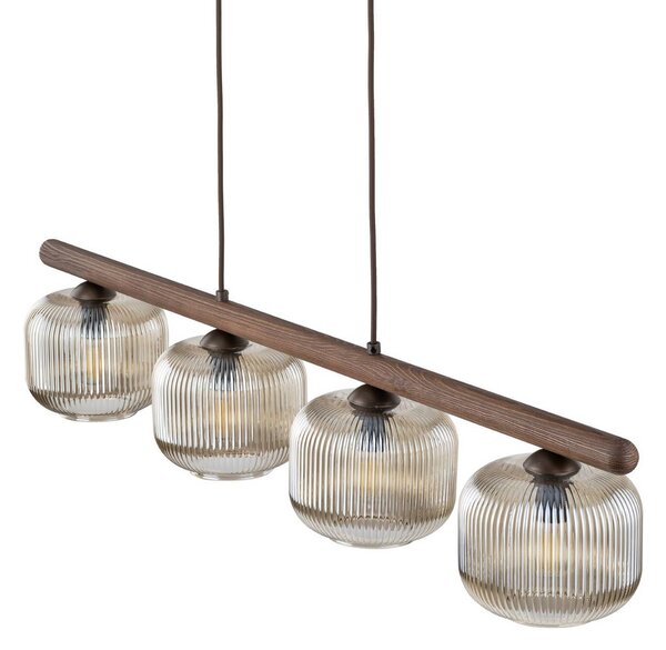 Lampa wisząca szklana Salvia TK Lighting, możliwość ściemniania, ciemne drewno, salon / jadalnia, drewno