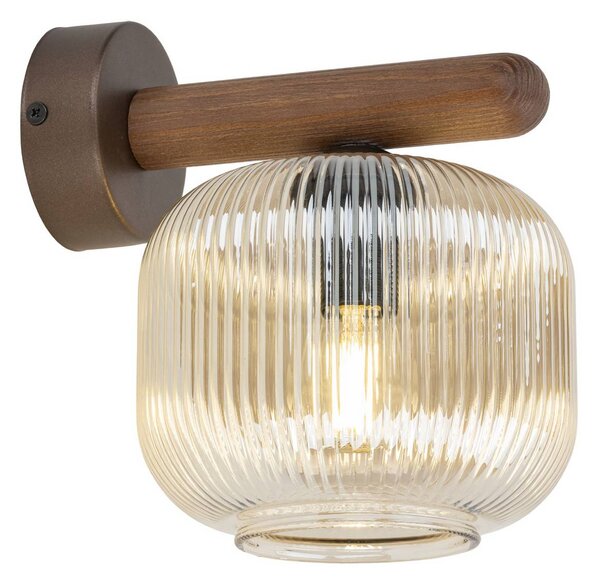 Kinkiet Salvia TK Lighting, możliwość ściemniania, ciemne drewno, salon / jadalnia, drewno