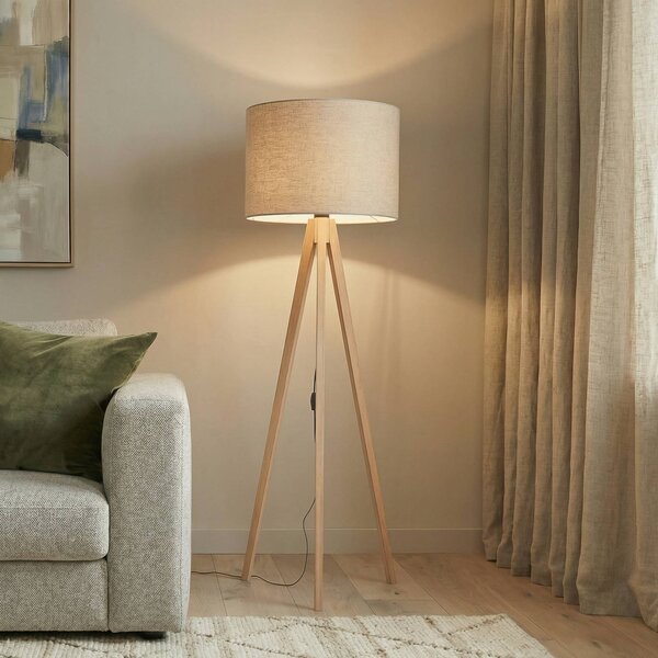 Lampa stojąca Grand TK Lighting, jasne drewno, salon / jadalnia, drewno, nowoczesny