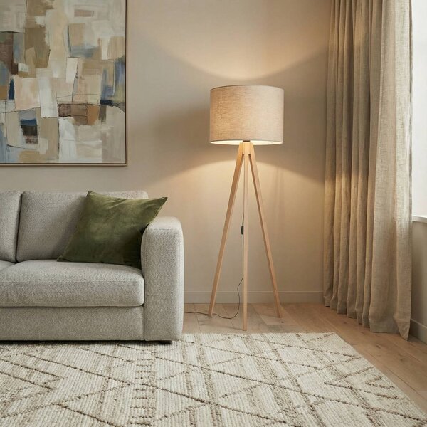 Lampa stojąca Grand TK Lighting, jasne drewno, salon / jadalnia, drewno, nowoczesny