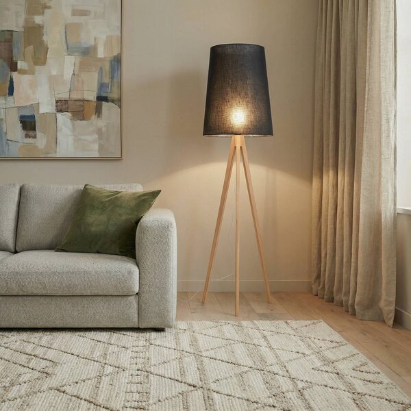 Lampa stojąca Walz TK Lighting, jasne drewno, salon / jadalnia, drewno, nowoczesny
