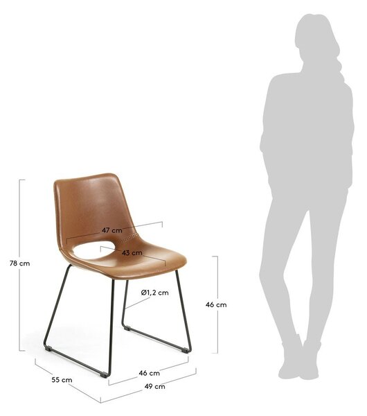 Brązowe krzesło do jadalni Kave Home Zahara