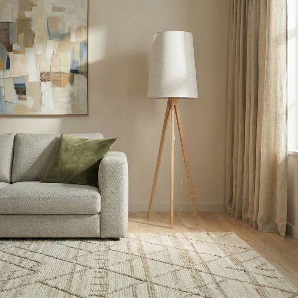 Lampa stojąca Walz TK Lighting, jasne drewno, salon / jadalnia, drewno, nowoczesny