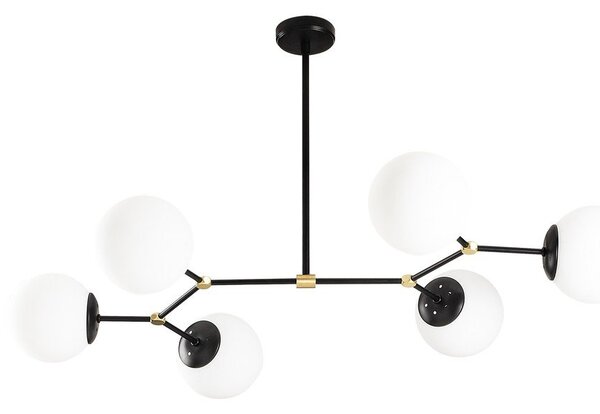 Czarno-biała lampa wisząca ze szklanym kloszem Damar – Opviq lights