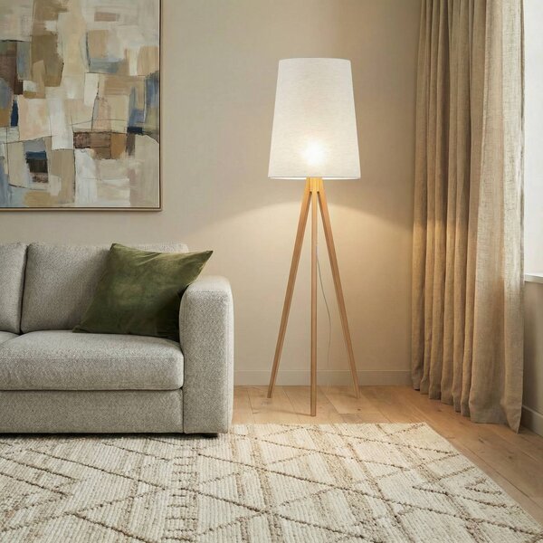 Lampa stojąca Walz TK Lighting, jasne drewno, salon / jadalnia, drewno, nowoczesny