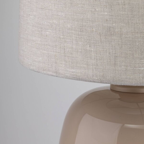 Lampa stołowa Melody TK Lighting, kremowy / amber, salon / jadalnia, tkanina / materiał / jedwab