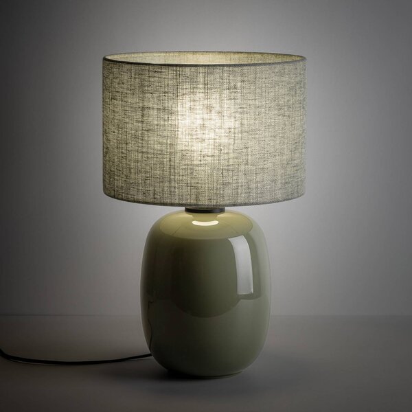 Lampa stołowa Melody TK Lighting, zielony, salon / jadalnia, tkanina / materiał / jedwab
