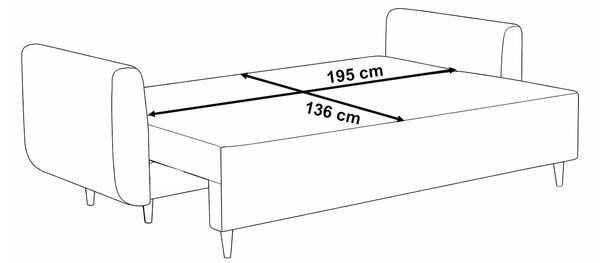 Sofa kanapa rozkładana Lugo Szara