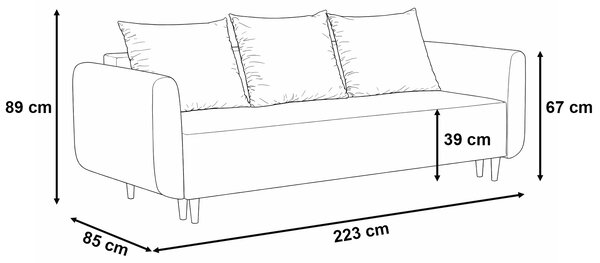 Sofa kanapa rozkładana Lugo Szara