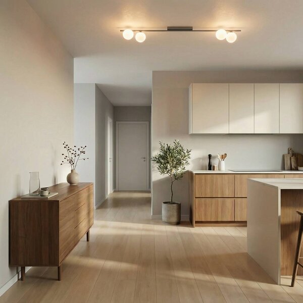 Lampa sufitowa Imelo TK Lighting, możliwość ściemniania, brązowy / rdzawy, sypialnia, szkło