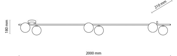 Lampa sufitowa Imelo TK Lighting, możliwość ściemniania, brązowy / rdzawy, sypialnia, szkło