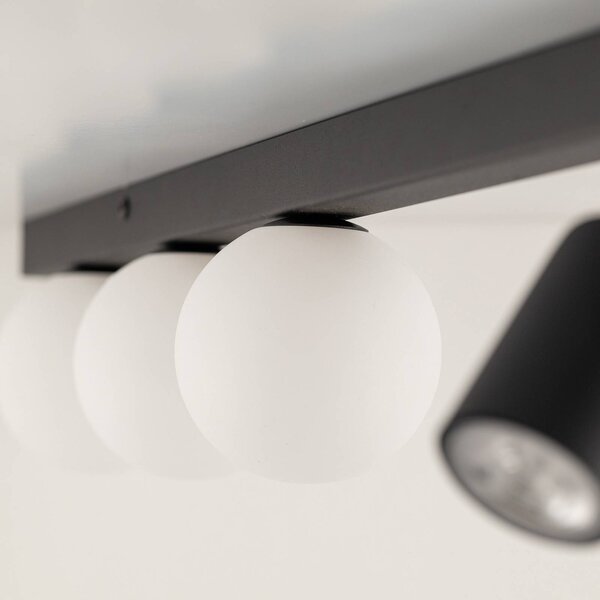 Lampa sufitowa Vox TK Lighting, możliwość ściemniania, czarny, salon / jadalnia, szkło