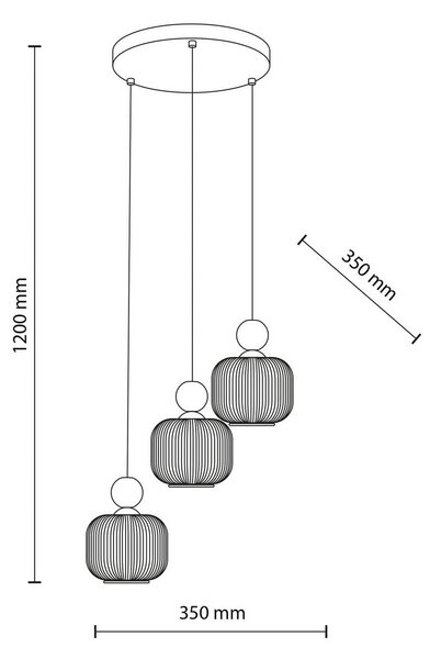 Lampa wisząca szklana Ballo TK Lighting, możliwość ściemniania, kremowy / amber, salon / jadalnia, szkło