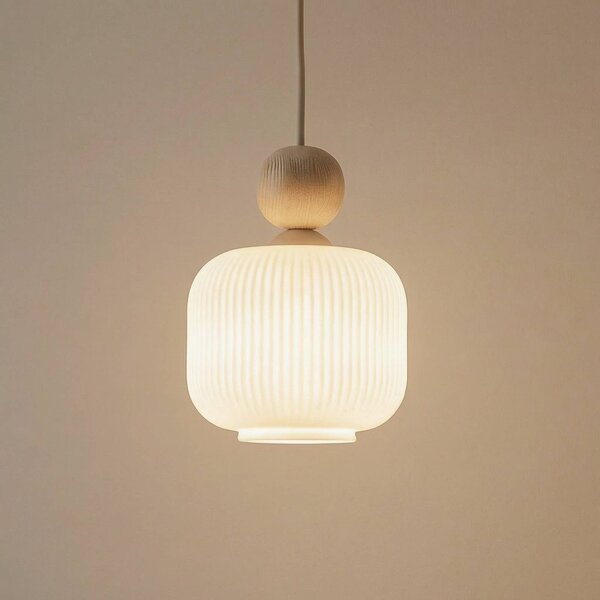 Lampa wisząca szklana Ballo TK Lighting, możliwość ściemniania, kremowy / amber, salon / jadalnia, szkło