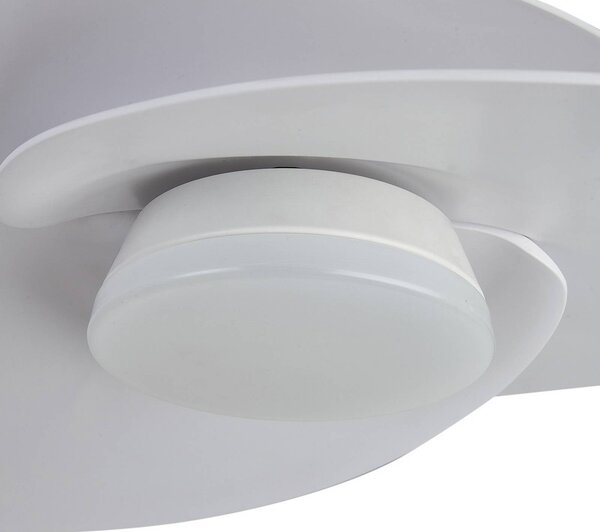 Mantra Iluminación Wentylator sufitowy LED Nenufar, biały, DC, cichy, CCT, 74 cm możliwość ściemniania, biały / opal, salon / jadalnia, aluminium, nowoczesny