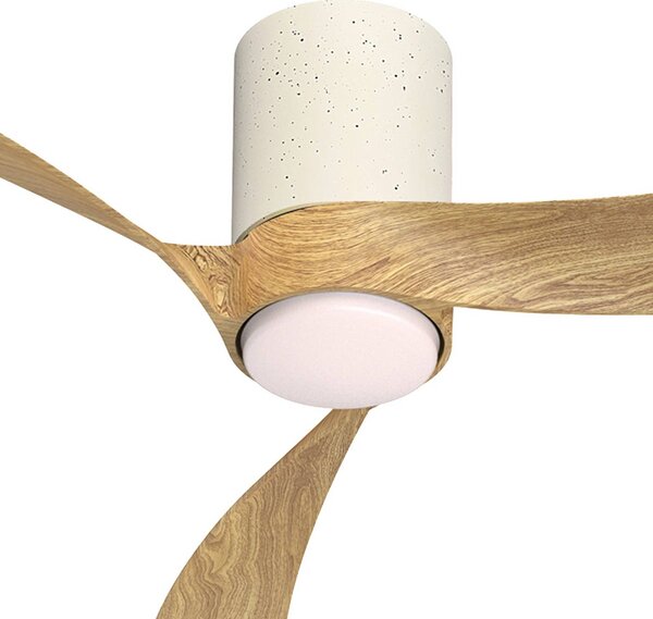 Mantra Iluminación Wentylator sufitowy LED Nemo II L, biały/drewno, DC, cichy, CCT możliwość ściemniania, biały / opal, salon / jadalnia, metal, nowoczesny