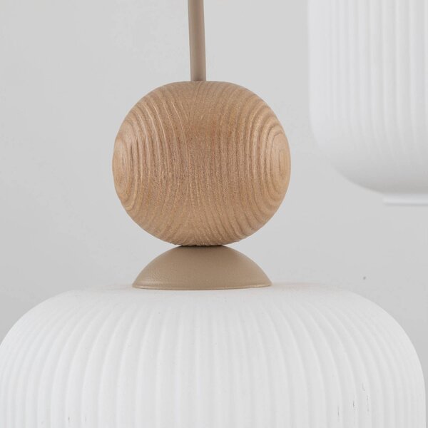 Lampa wisząca szklana Ballo TK Lighting, możliwość ściemniania, kremowy / amber, salon / jadalnia, szkło