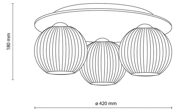 Lampa sufitowa Virlo TK Lighting, możliwość ściemniania, jasne drewno, salon / jadalnia, szkło