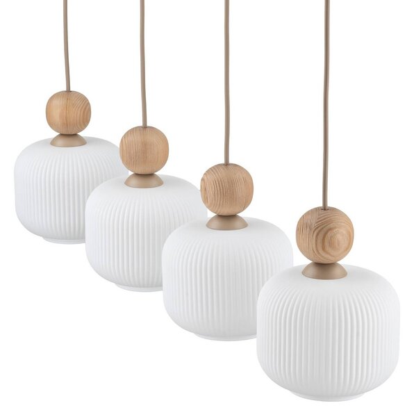 Lampa wisząca szklana Ballo TK Lighting, możliwość ściemniania, kremowy / amber, salon / jadalnia, szkło