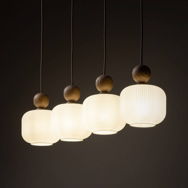 Lampa wisząca szklana Ballo TK Lighting, możliwość ściemniania, kremowy / amber, salon / jadalnia, szkło