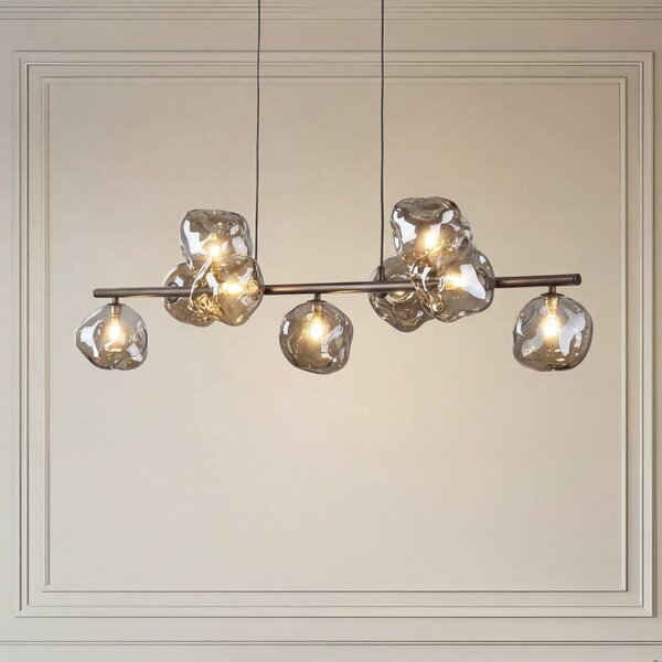 Lampa wisząca szklana Lava TK Lighting, możliwość ściemniania, brązowy / rdzawy, salon / jadalnia, szkło