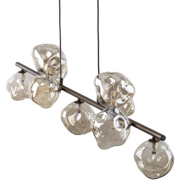 Lampa wisząca szklana Lava TK Lighting, możliwość ściemniania, brązowy / rdzawy, salon / jadalnia, szkło