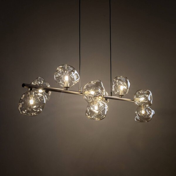 Lampa wisząca szklana Lava TK Lighting, możliwość ściemniania, brązowy / rdzawy, salon / jadalnia, szkło