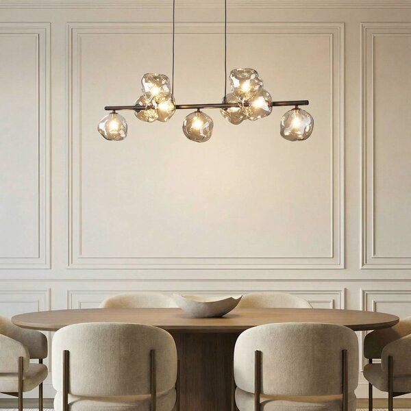 Lampa wisząca szklana Lava TK Lighting, możliwość ściemniania, brązowy / rdzawy, salon / jadalnia, szkło
