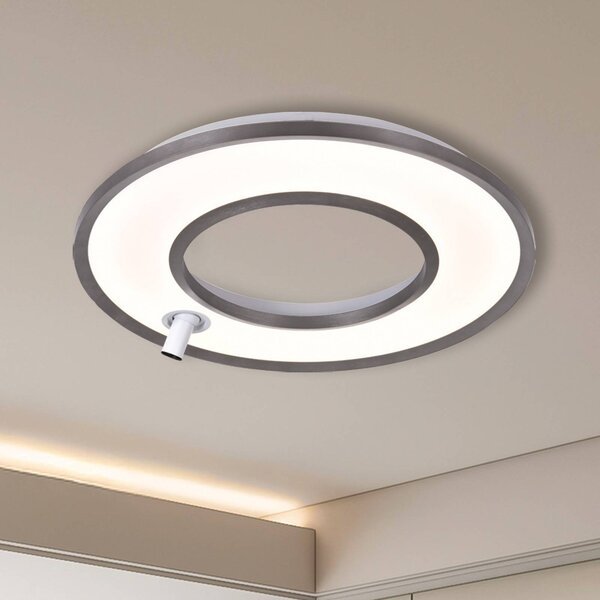 Viokef Lampa sufitowa LED Valeria, aluminiowy / szary / cynkowy, salon / jadalnia, aluminium, nowoczesny