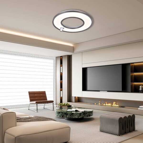 Viokef Lampa sufitowa LED Valeria, aluminiowy / szary / cynkowy, salon / jadalnia, aluminium, nowoczesny