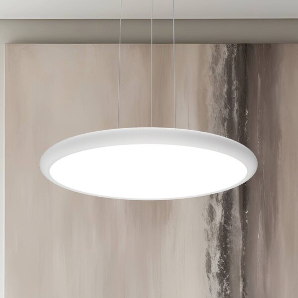 Viokef Lampa wisząca Benett, możliwość ściemniania, biały / opal, salon / jadalnia, aluminium, nowoczesny