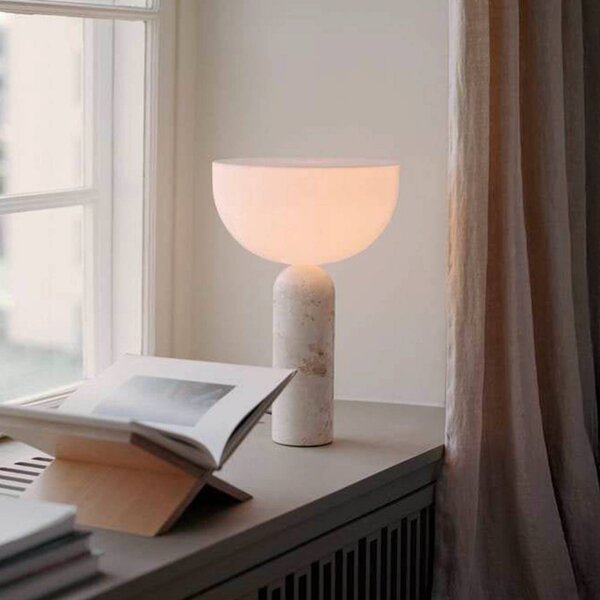 New Works Lampa stołowa Kizu, kremowy / amber, salon / jadalnia, kamień, design
